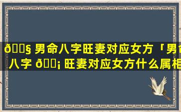 🐧 男命八字旺妻对应女方「男命八字 🐡 旺妻对应女方什么属相」